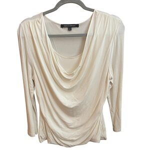 Supply & Demand Cream Drape Neck Top Sz Large